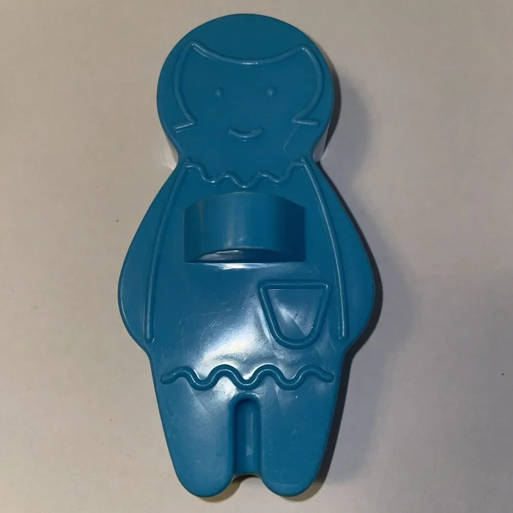 Vintage Avon Cookie Cutters Gingerbread Boy & Girl Blue Plastic 4 1/2 Inches
